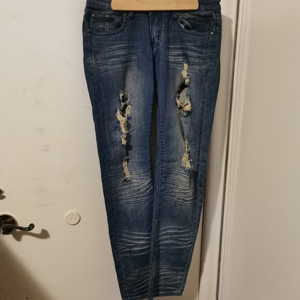Distressed jeans